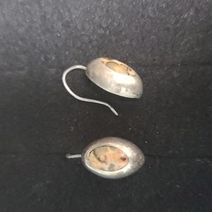 Earrings .925 Vintage Sterling Silver And " Leopard " Earrings